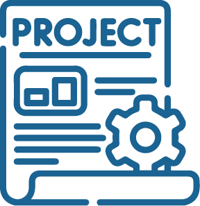 icono azul de un proyecto 